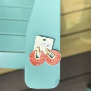 Boho Peach Fringe Earrings